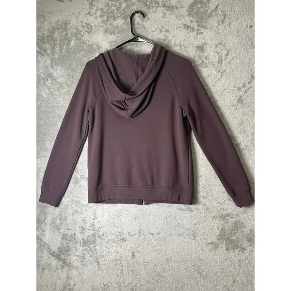 Quince Women's SuperSoft Fleece Full-Zip Up Hoodie Dried Fig Purple XS - Image 3