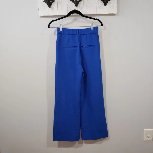 Abercrombie Pleated Wide Leg Pants Womens 2 Blue High Rise Trouser Career - Image 2