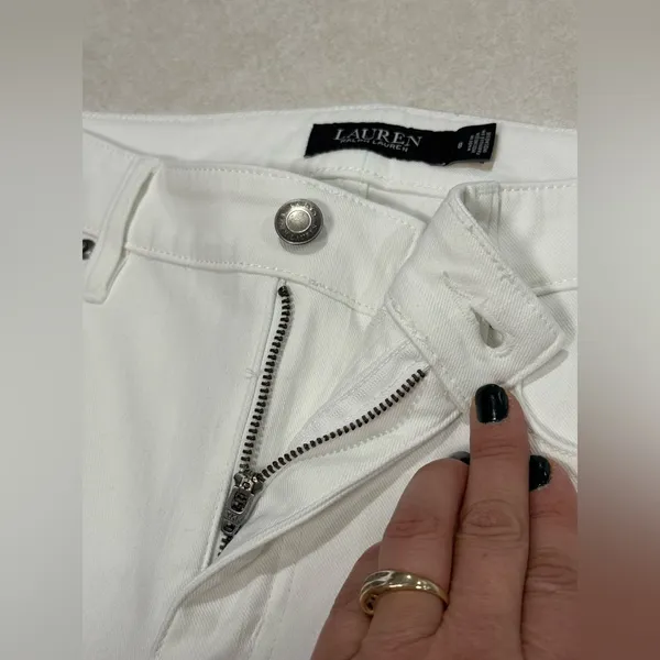 Ralph Lauren Women's Classic White Straight Leg Jeans Size 8 - Image 10