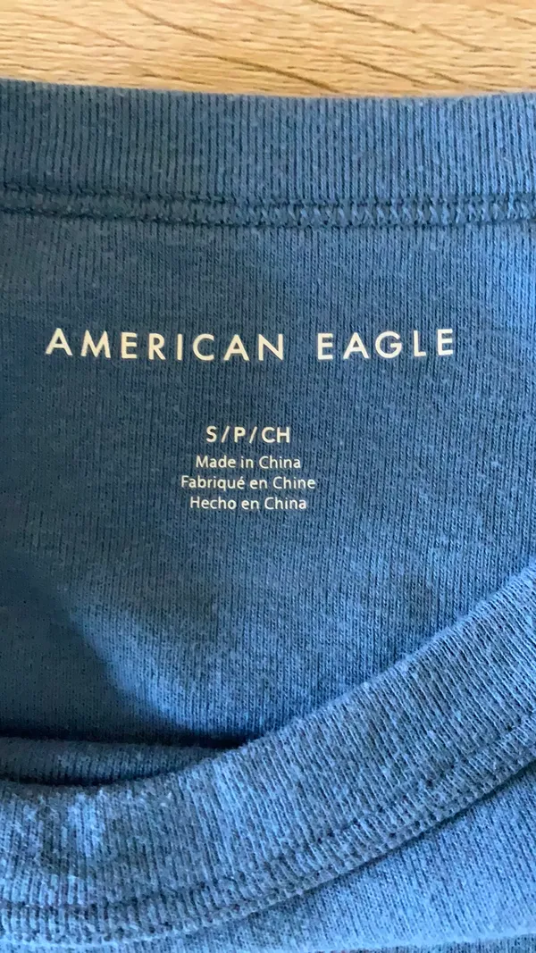 American Eagle Blue Ladybug Baby Tee - Image 2