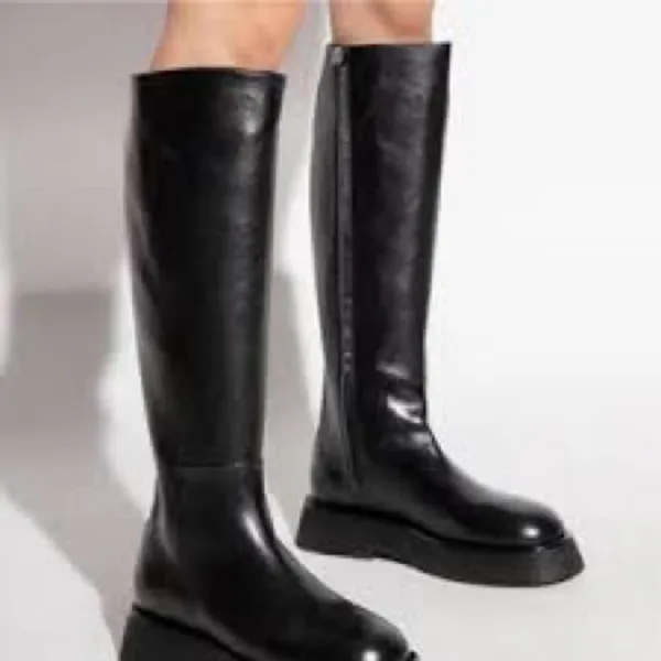 $810 Wandler Women's Black Rosa Leather Knee High Boot Shoes Size 37 Fall - Image 5
