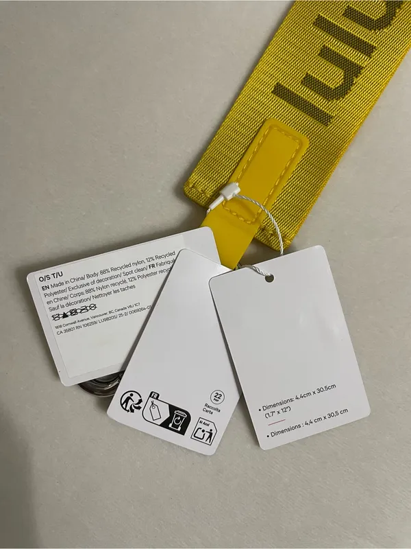 Lululemon NWT Never Lost Keychain Maize Yellow Graphite Grey - Image 4