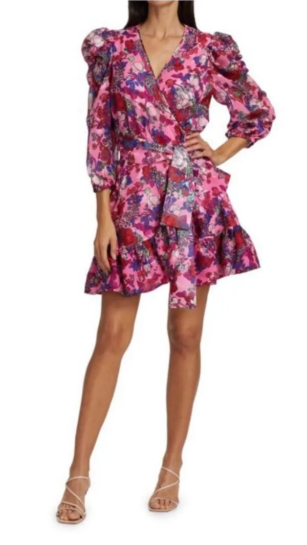 Pink Floral Long Sleeve Dress - Image 2