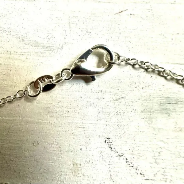 Black silver tone rhinestone pendant necklace - Image 8