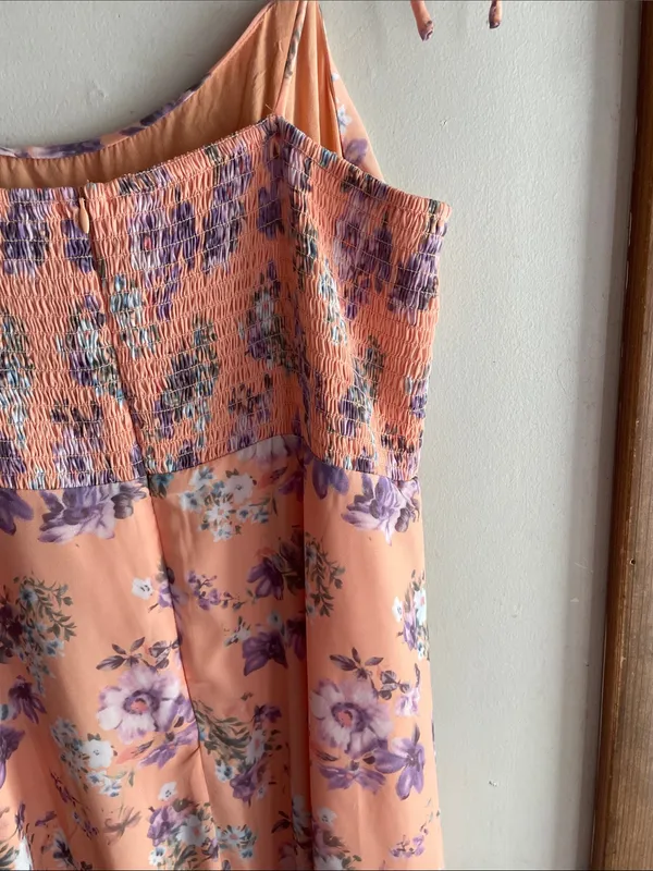 Lulus Started With a Kiss Orange Floral Print Tie-Strap Tiered Dress - Image 12