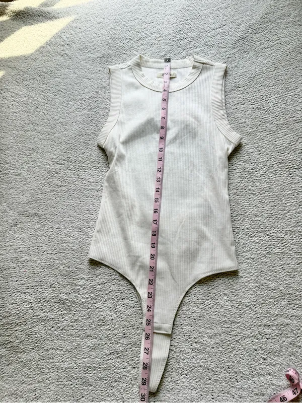 Madewell Crewneck Thong Bodysuit in Sleekhold Small NEW Lighthouse White - Image 7