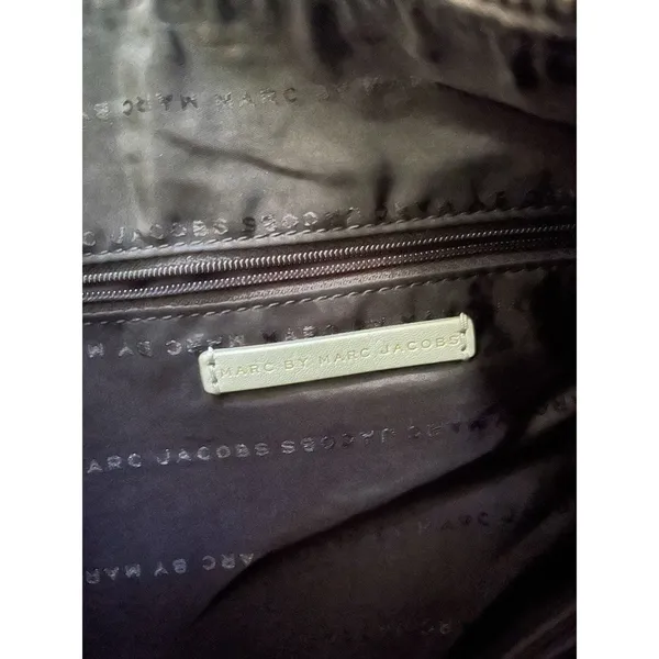 Marc Jacobs Expandable"Washed Up" Messenger Hobo Crossbody Bag Grey Leather - Image 6
