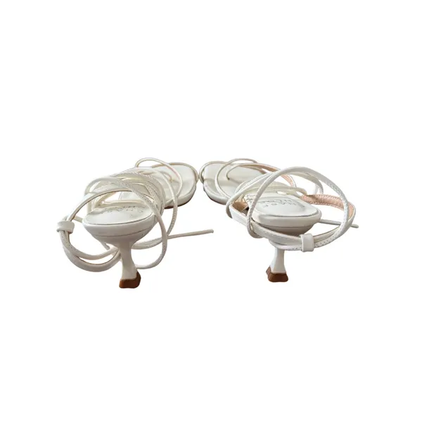 Chase + Chloe Wraparound Sandals‎ Size 8 OffWhite Square Open Toe - Image 5
