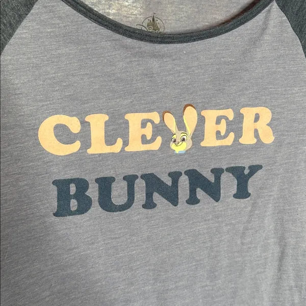 Disney Judy Hopps Clever Bunny Blue Raglan 3/4 Sleeve Tee Zootopia Size Medium - Image 5
