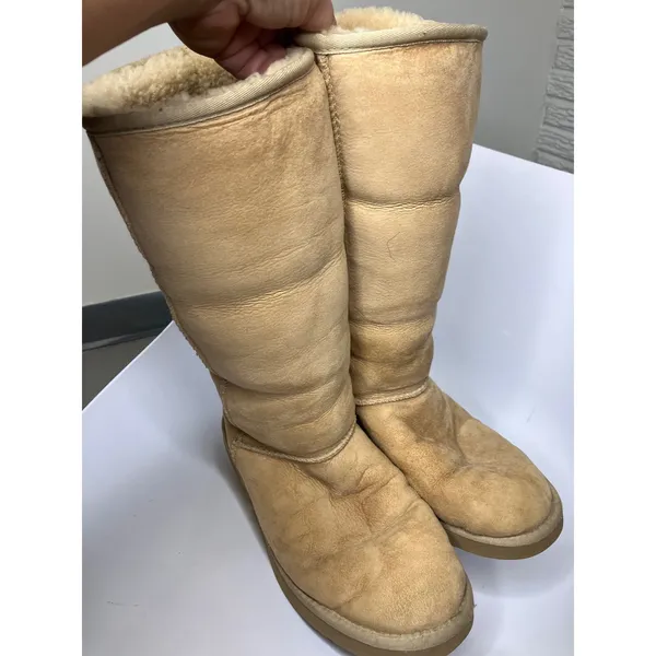 UGG Classic Tall 5815 Boots Women Size 10 Chestnut Tan Good Suede Shearling - Image 9