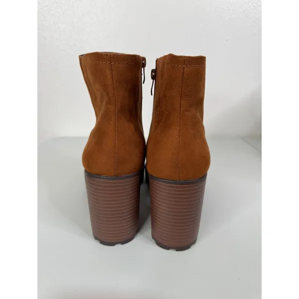 Torrid Brown Chunky Heel Platform Ankle‎ Boots Size 9.5 Wide - Image 4