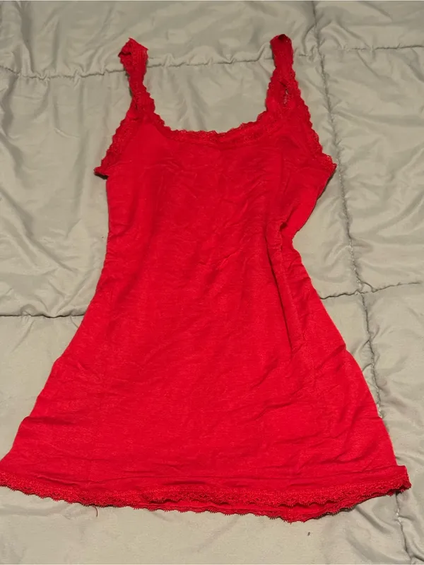 SO Red Lace-Trim Slip Dress (XS) - Image 2