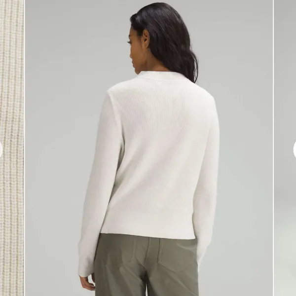 Lululemon Cotton-Blend Mock-Neck Sweater Heathered Bone Small Women’s W3HBGS - Image 9