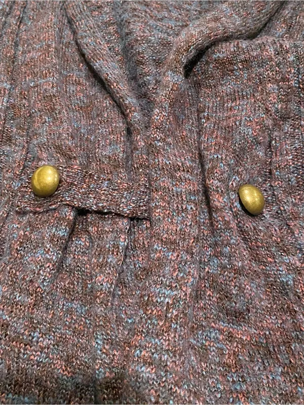 Dressbarn Women’s Knit Cardigan in Blue and Burgundy Size Large - Image 6