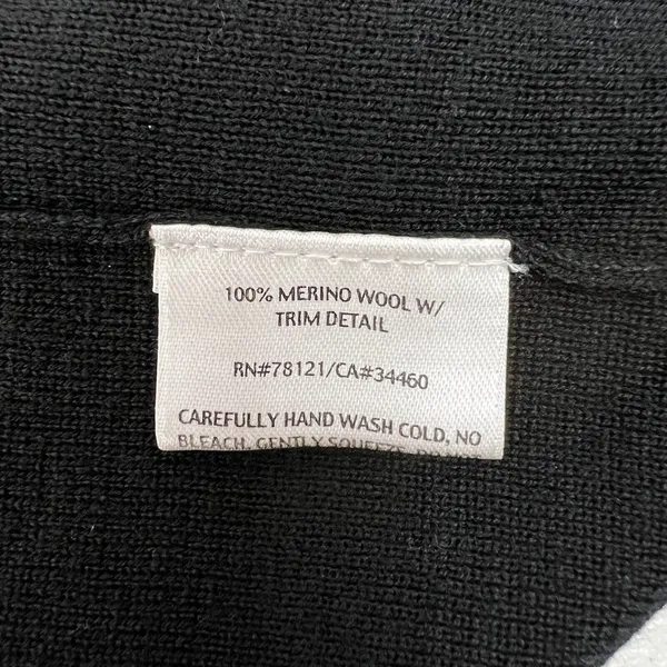 Eileen Fisher S Cardigan Black Beaded Merino Wool Open Front Italian Yarn Luxury - Image 10
