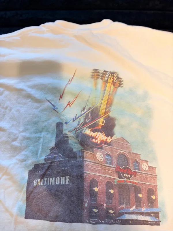 Baltimore Vintage Hard Rock Cafe White Crewneck Tee with Small Logo - Image 7