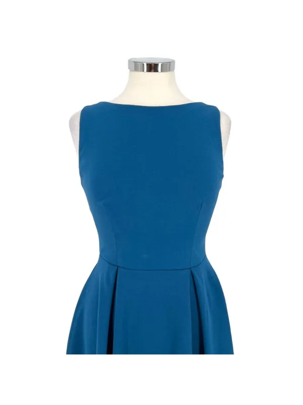 B. Darlin Teal Fit and Flare Preppy Sleeveless Mini Dress Peacock Blue Size 6 - Image 2
