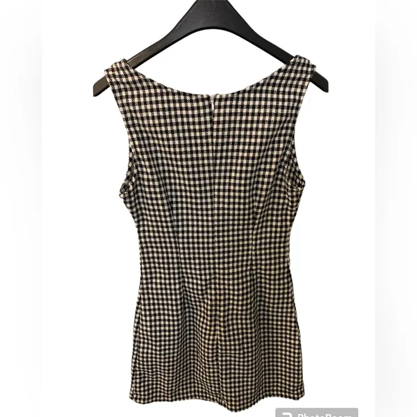 SheIn Gingham Checkered Black & White Summer Mini Dress - Image 3