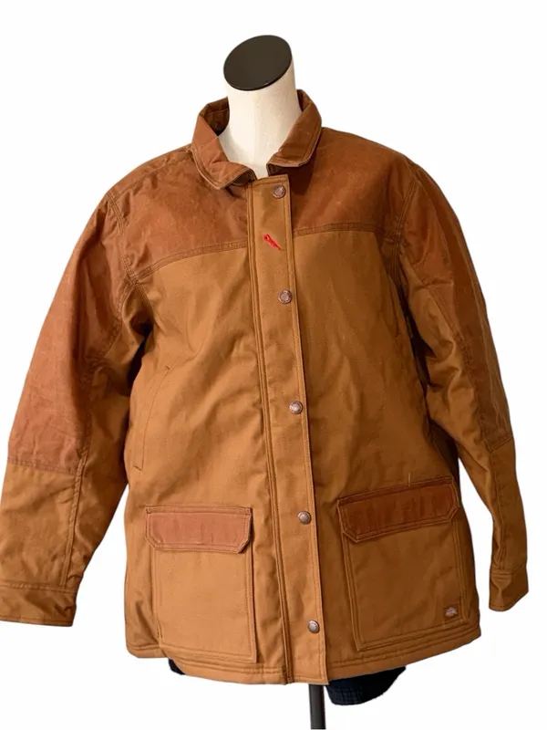 NWT $159 Dickies Wax Coated Chore Coat, Brown Duck FJWAX1 BROWN DUCK 2XL - Image 2