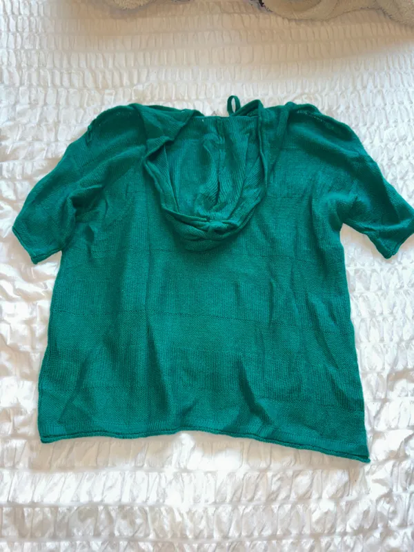 Aeropostale Green Knit Top with Hood - Image 3