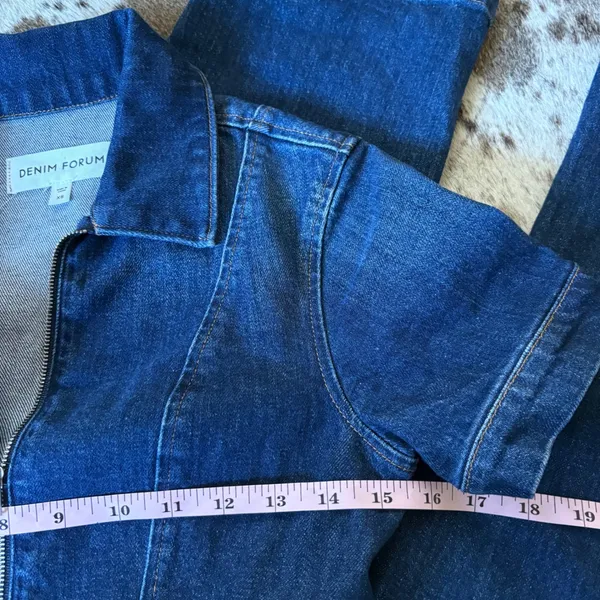ARITZIA DENIM FORUM Jerry Denim Jumpsuit Front Zip‎ Size XS - Image 4