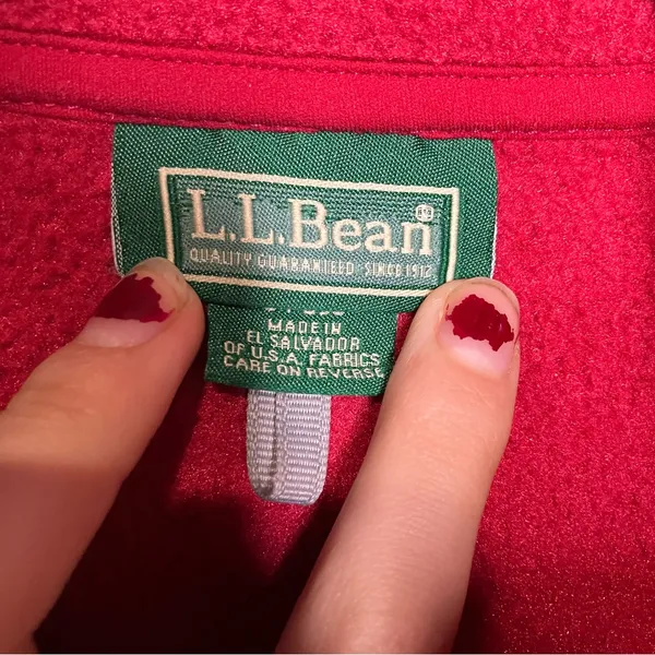 L.L. Bean hot pink fleece full‎ zip jacket women’s size large casual - Image 4