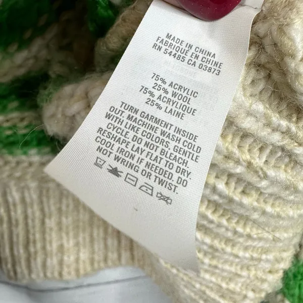 Aerie Womens size Small Intarsia Chunky Knit Wool Blend Oversized Sweater - Image 8
