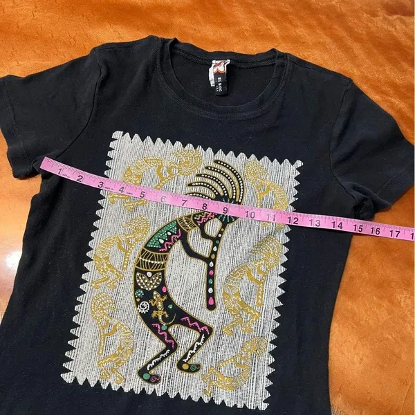 Vintage Kokopelli Bling Embellished Tee 100% cotton Made in USA Big Bang small - Image 7