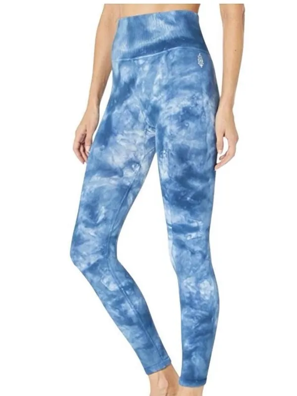 Free People Movement Blue Tie-Dye High-Waist Leggings - Image 3