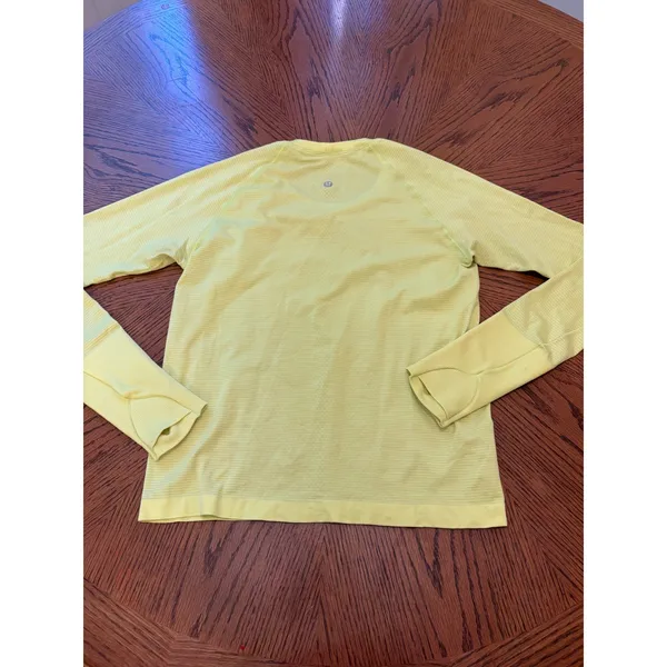 Lululemon Swiftly Tech Long Sleeve Women 8 Lime Yellow Seamless Active Top - Image 7