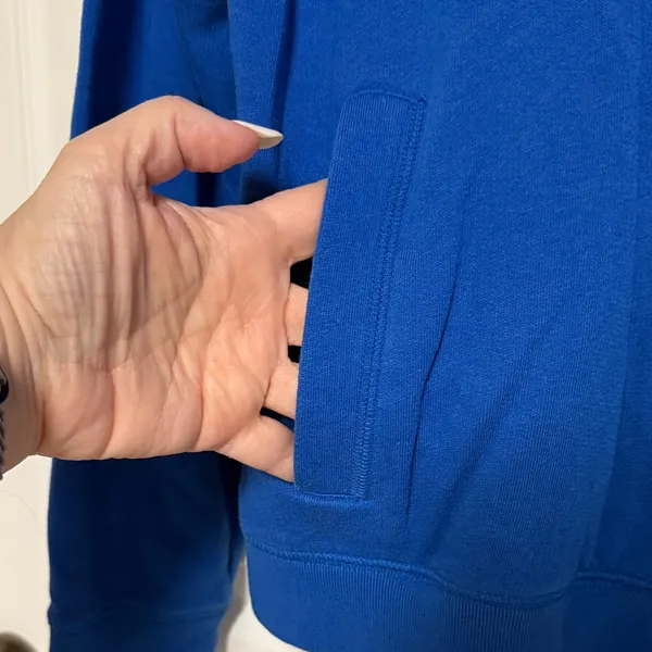 PINK Victoria's Secret Blue Zip-Up Top - Image 3