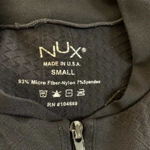 Nux Black Seamless Zip Sweater Small Fitted Athleisure Textured‎ Long Sleeve - Image 3