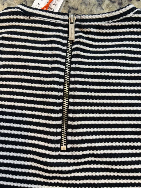 Superdry Navy and White Striped Mini Dress - Image 7