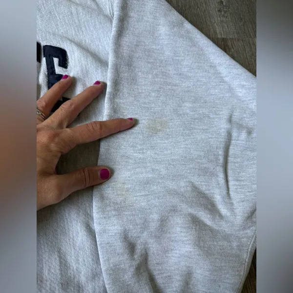 Champion VTG Reverse Weave PENN STATE Sweatshirt Crewneck Embroidered Gray Blue Size S M - Image 7
