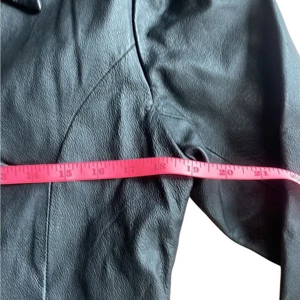 90s Vintage Rue 21 genuine leather black blazer jacket medium - Image 7