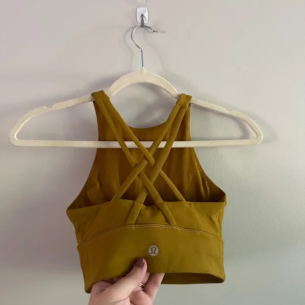 Lululemon Energy Bra High Neck Long Line - Gold Spice - Size 4 - NEW - Image 8