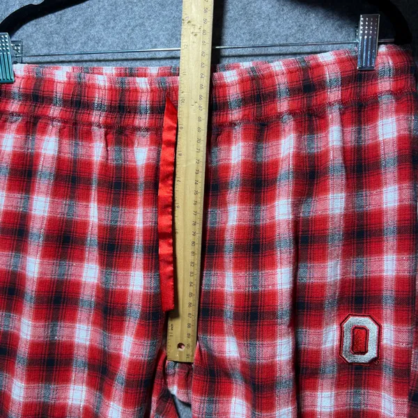 Ohio State Buckeyes Plaid Lounge Pants Sleepwear Joggers Size L‎ Red White - Image 5