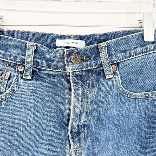 Moussy Denim‎ Mini Skirt Women's Size 2 Blue Japanese Denim - Image 5