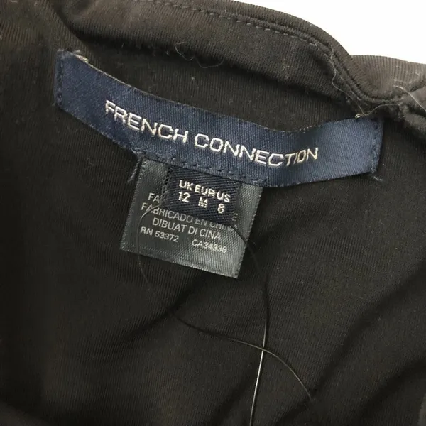 French Connection Panthea Dress Sleeveless Sheer Twist Halter Black Size 8 - Image 3
