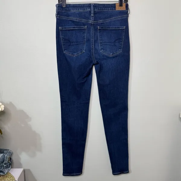 American Eagle AE Next Level High Waisted Jegging Dark Skinny Jeans Size 8 - Image 4