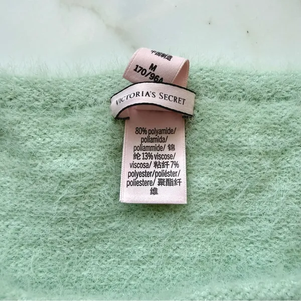 Victoria's Secret Mint Green Fuzzy Pullover Sweater • Sz M - Image 8