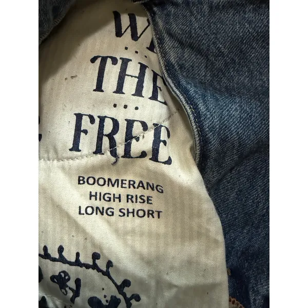 We The‎ Free FP Boomerang Denim Shorts Womens 27 Blue Crossover High Rise - Image 8