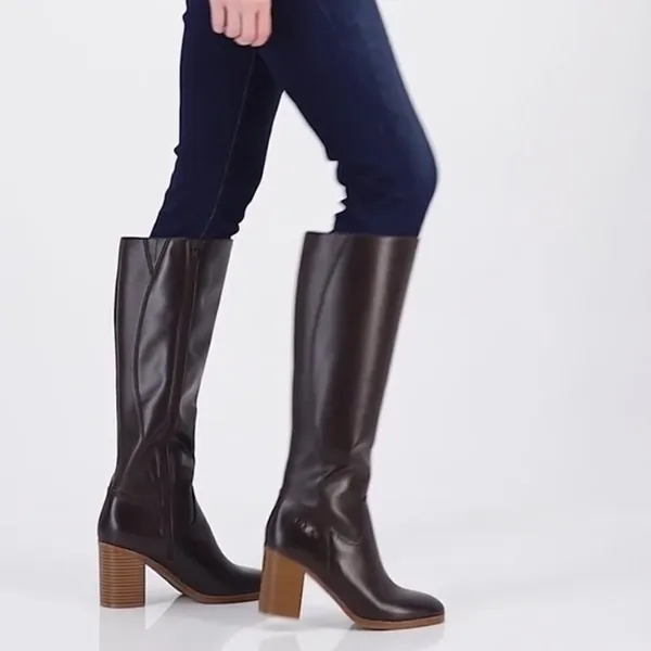 Gianni Bini Brown Odettee Memory Foam Block Heel Knee High Boots(Size 5M) - Image 2