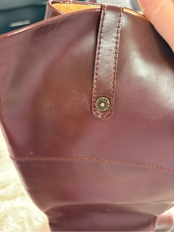 Enzo Angiolini Brown Leather Knee High Riding Boots Size 6M - Image 6