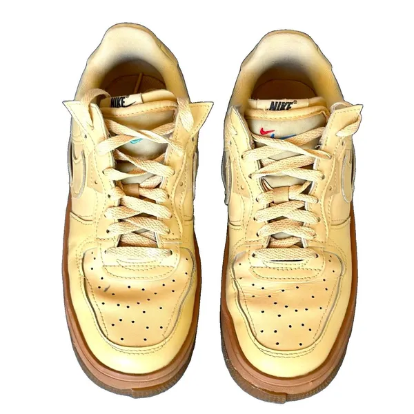 Nike Air Force 1 Fontanka Sesame Gum Brown Leather Sneakers Women's 7 DH1290-201 - Image 4