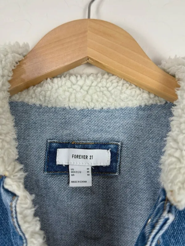 Forever 21 denim sherpa jacket - Image 2