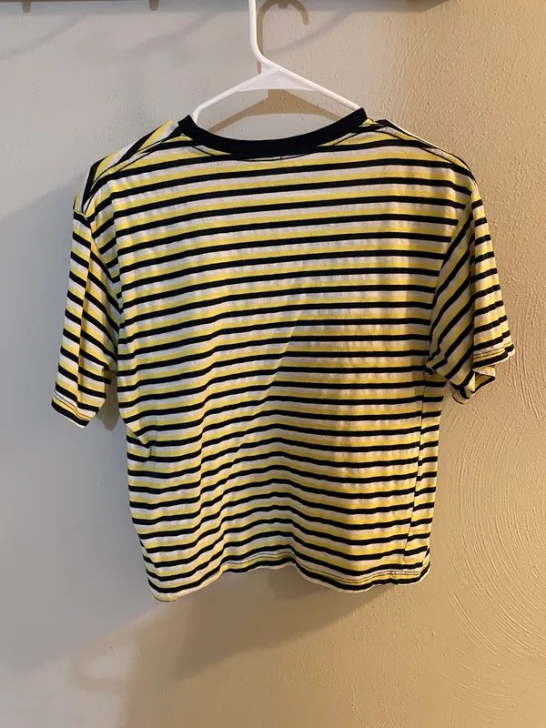 Brandy Melville Yellow Striped Shirt - Image 3