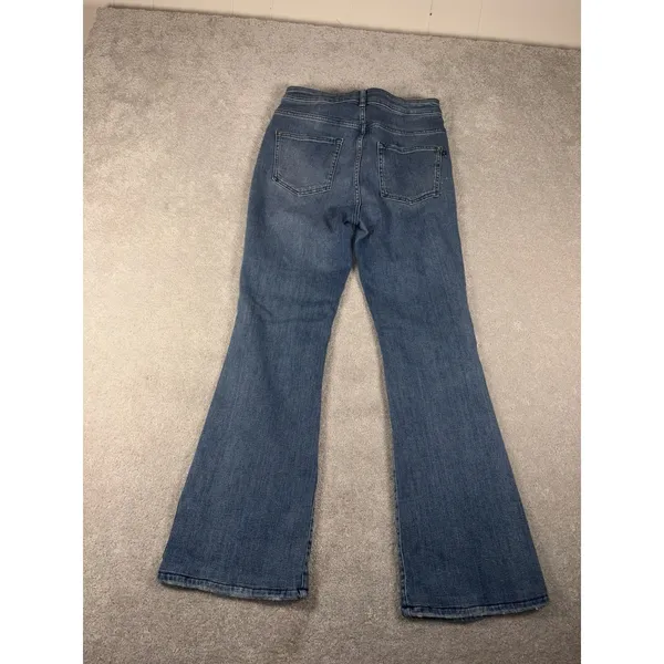 Pilcro The Icon Flare Jeans 29 Medium Blue Denim High Rise Anthropologie Distres - Image 7