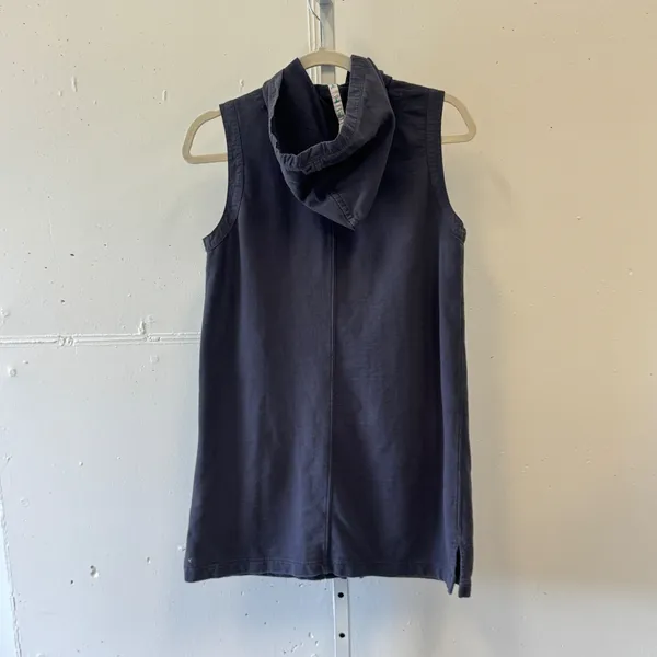 The Black Dog Womens Sleeveless Full Zip Hoodie Vest Cotton Gray XS Contemporary - Image 2