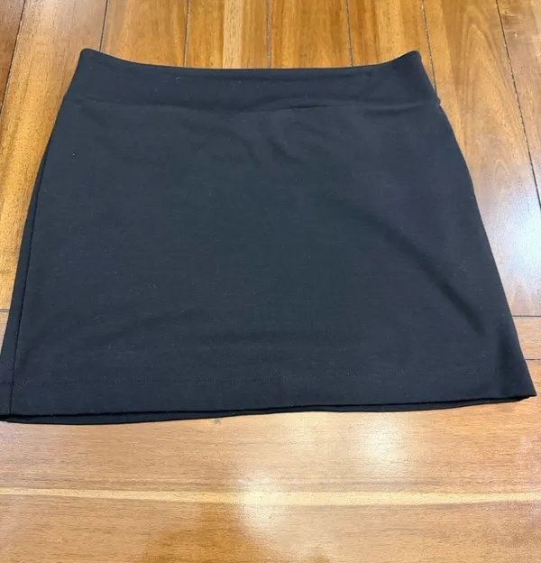 Banana Republic Black Solid A-Line Mini Skirt High Rise Lined Zip Size 10 - Image 2